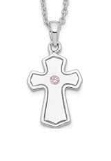 catchy teensy silver cubic zirconia baby necklace 